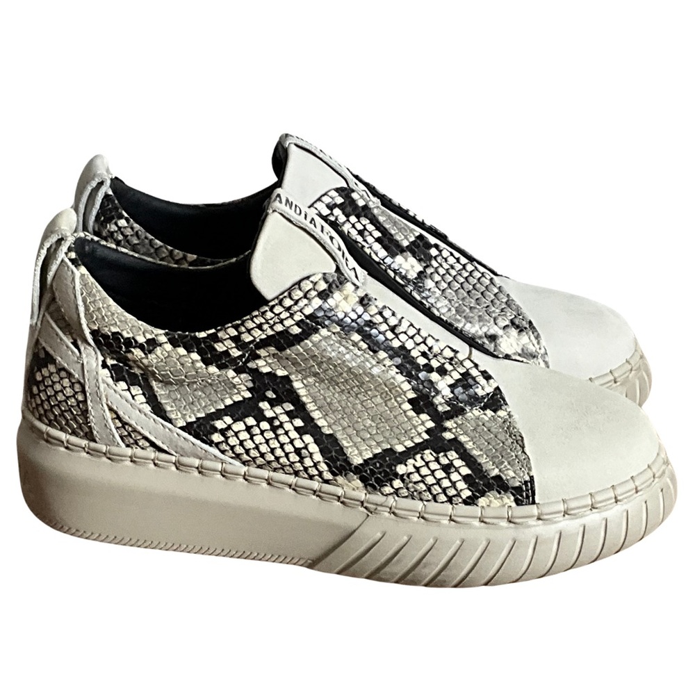 Andia Fora Libi Italian Snake Print Sneakers, New in Box